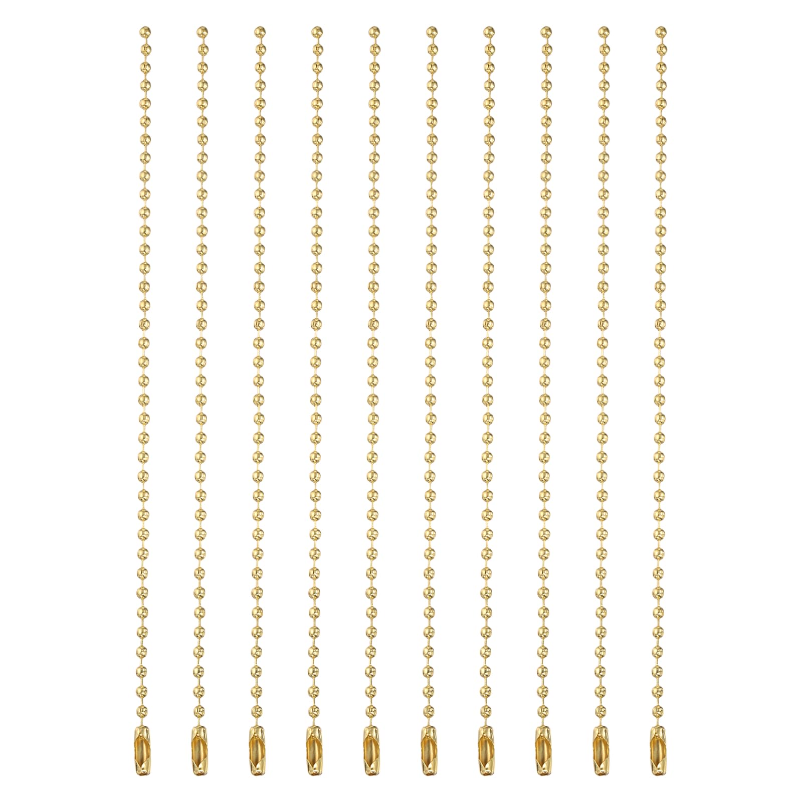 PATIKIL Ball Beads Chains, (10cm, Gold Tone) (120 Pcs), Metal Dog Tag Chain Keychain Rings Beaded Extension Links Necklace Keychains, Suit for - Jewelry Making/Hanging Decoration — image 1
