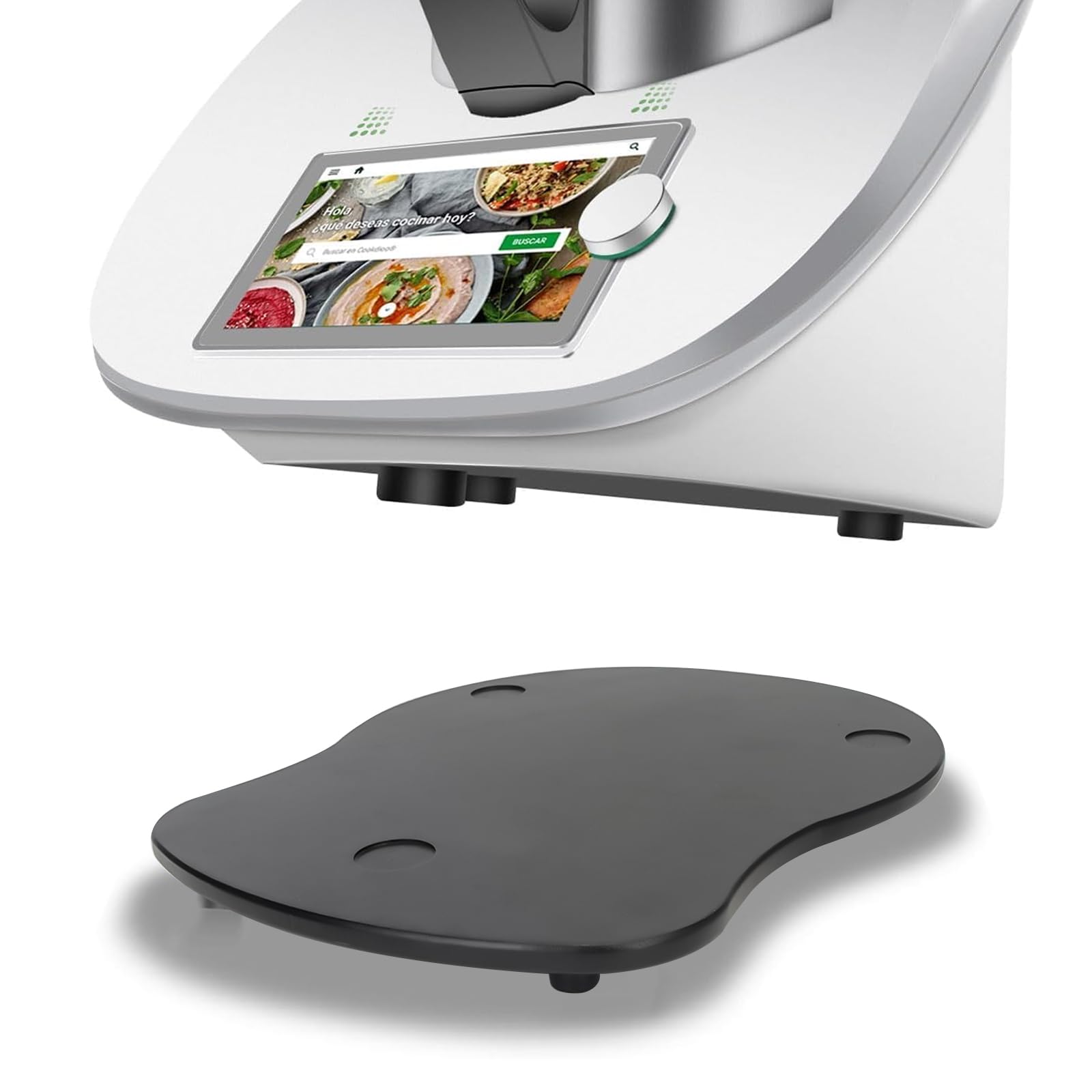 Schuifplank voor Thermomix TM6 TM5, bamboe, snel bewegende glijplank voor Thermomix Vorwerk keukenmachine TM6 accessoires, voor Thermomix TM6 TM5 onderlegger plank rolplank zwart