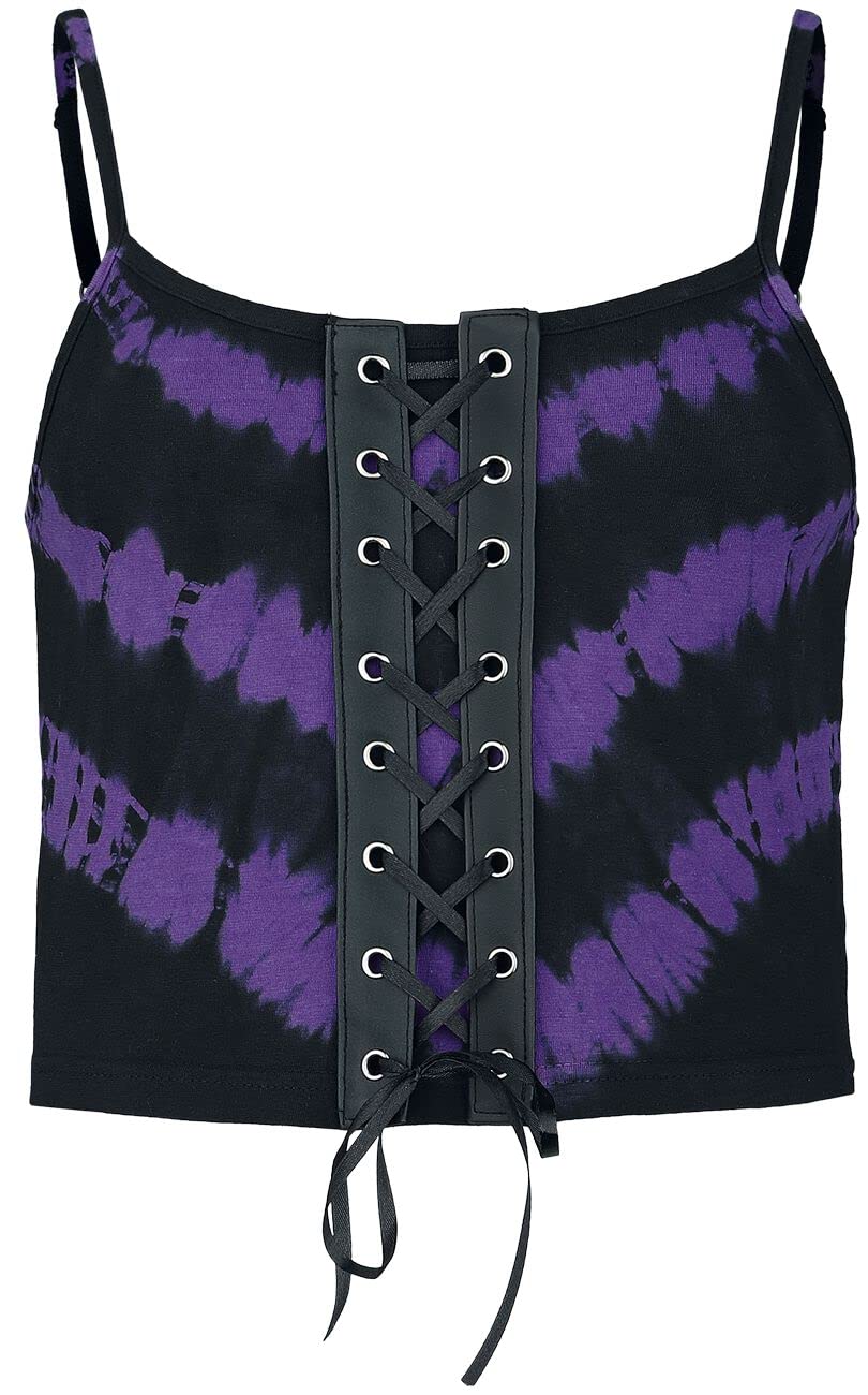 Poizen IndustriesCerelia Women's Top Black/Lilac Slim Fit