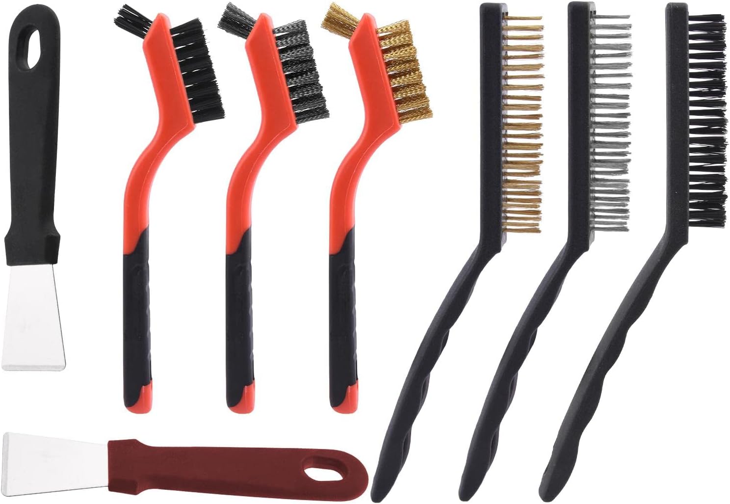 Wire Brush Set, 8Pcs Wire Brushes for Cleaning, Brass