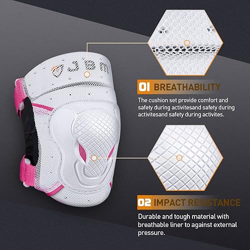 Miniatura 2 de JBM BMX - Rodilleras y coderas con muñequeras, coderas y rodilleras para adultos, coderas y coderas para adolescentes, almohadillas para ciclismo,