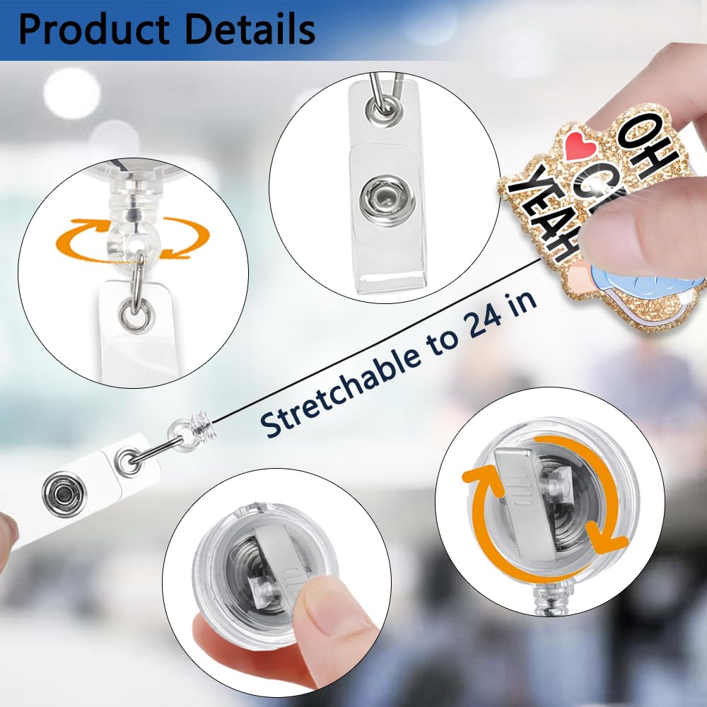 XQLZY Oh Gel Yeah - Soporte para insignias con purpurina, bonito instrumento de ultrasonido, enfermera, oficina, identificación, tarjetero, regalo de Navidad, cumpleaños, graduación, para técnico de