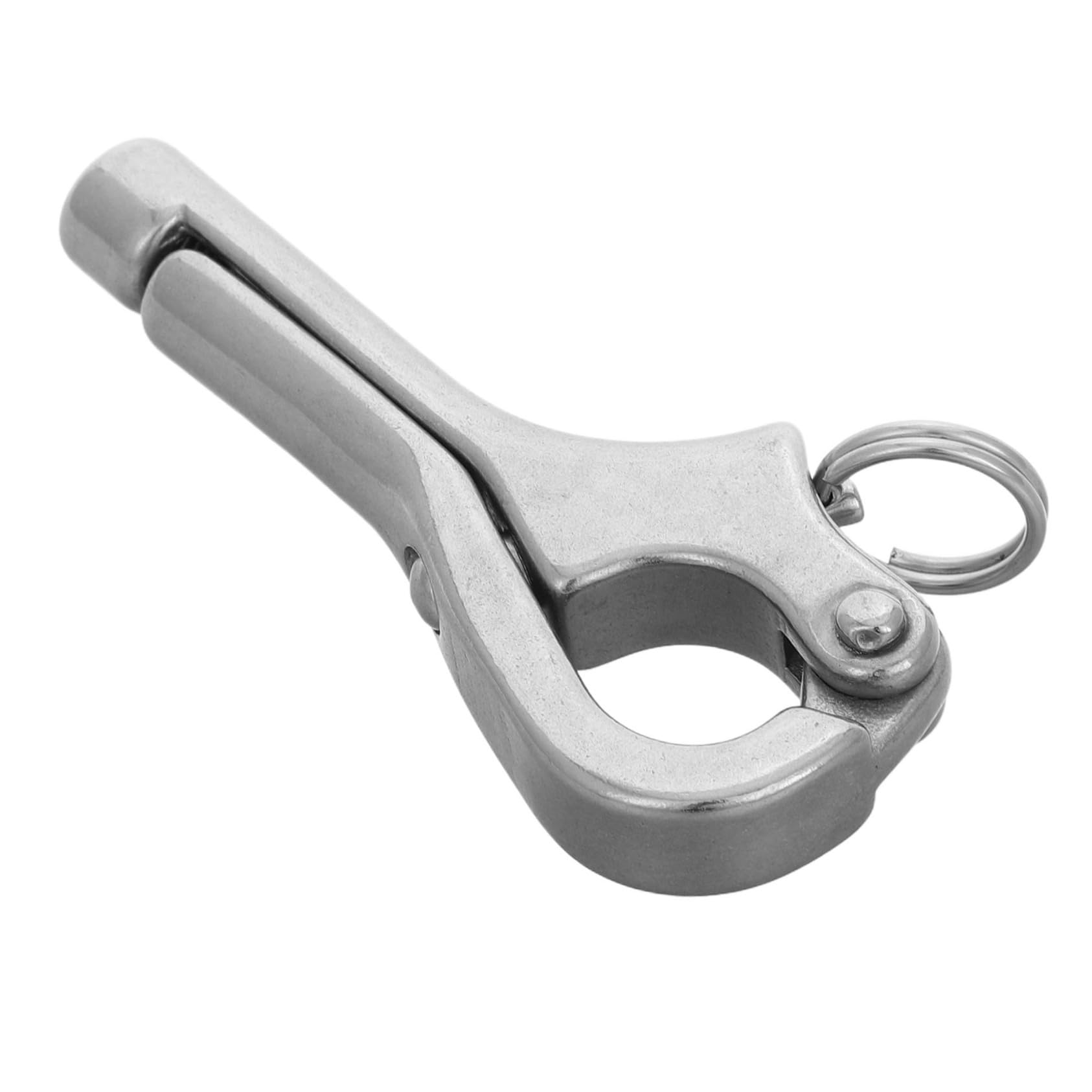 Sosoport Marine Grade Stainless Steel Quick Release Hook Self-Locking Buckle for Sailing Ship Safety Hook 6mm Boat Latches Marine