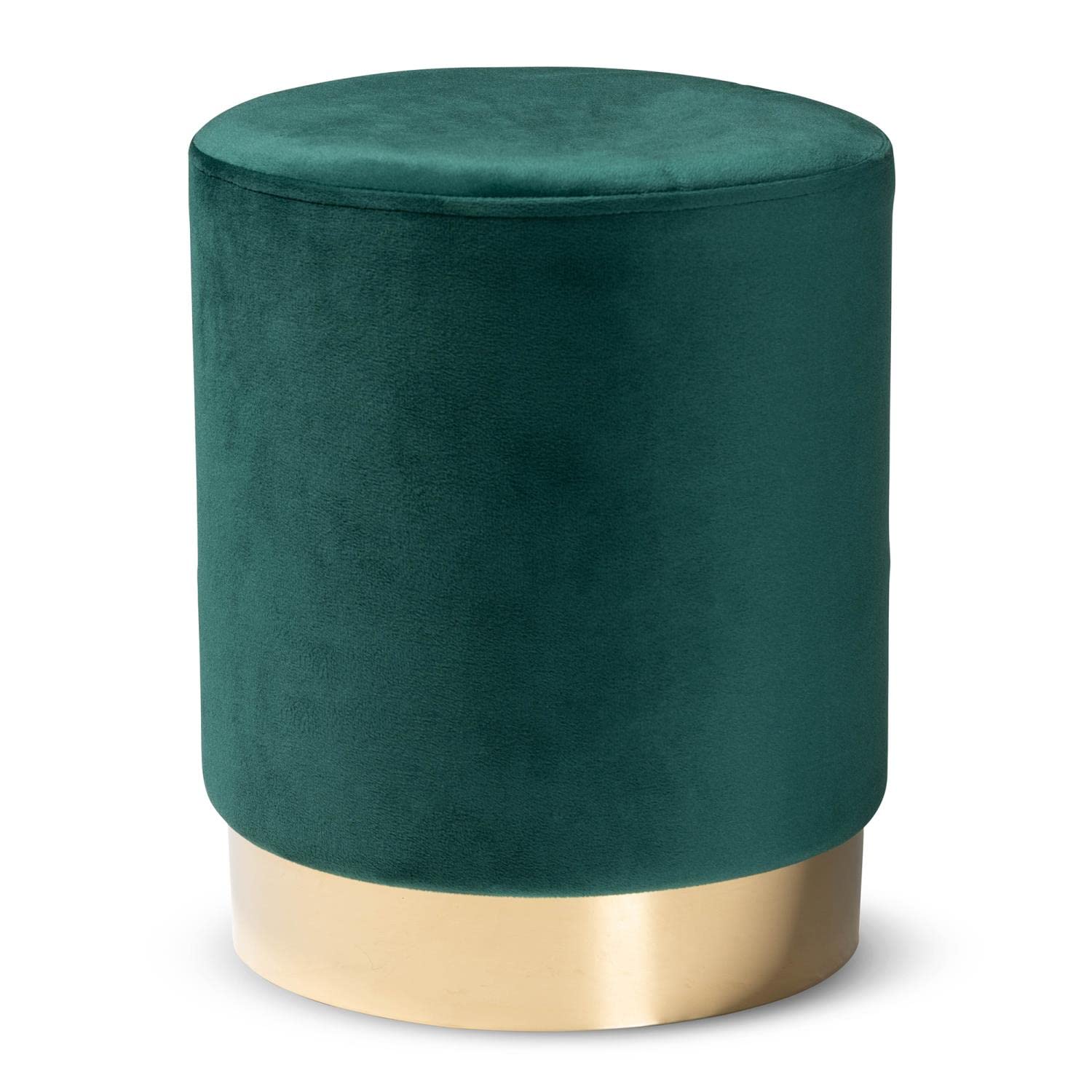 Baxton Studio Chaela Ottomans, Green/Gold