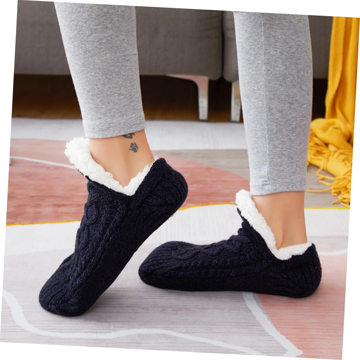 GALPADA 3paare Flauschige Damen Und -haussocken Rutschfeste Winter-slipper Warme Und Bequeme Stoppersocken Für Halloween Weihnachten Und Täglichen Gebrauch