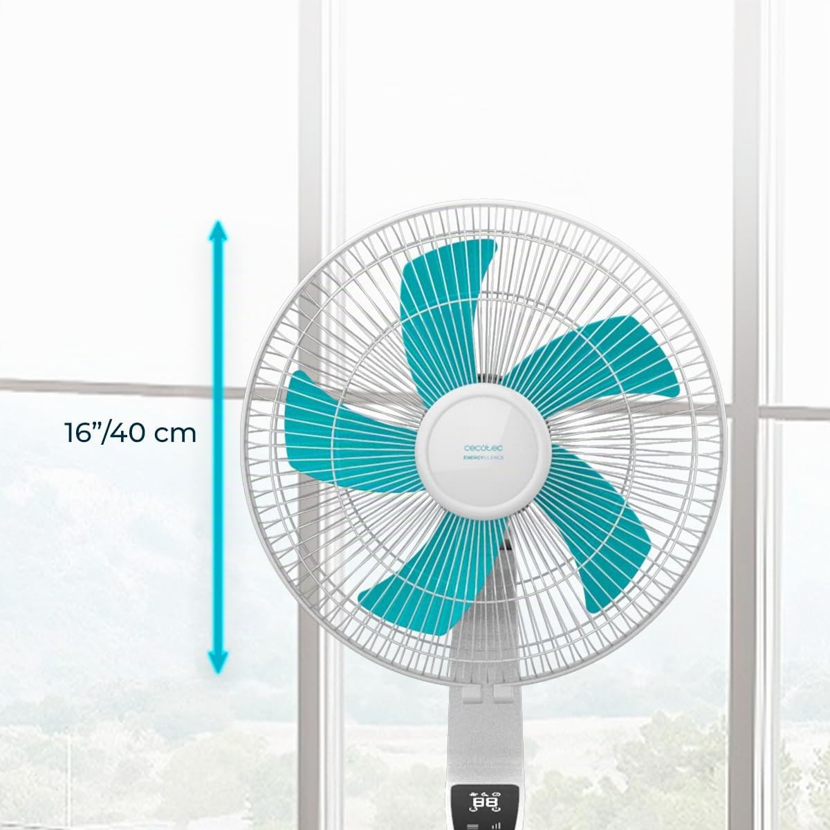 Cecotec Standventilator EnergySilence 620 Flow Control 50 W, 16 Zoll Durchmesser, 5 Flügel, 12-Stunden-Timer, Touch-Steuerung, LED-Bildschirm, 3 Geschwindigkeiten, Automatische Oszillation