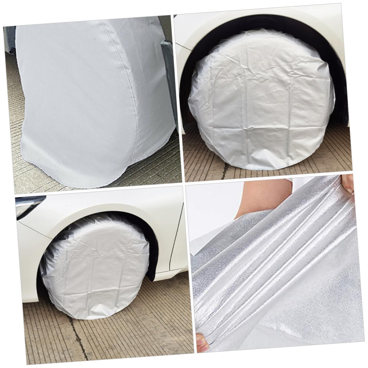 Copri Pneumatici 4 Pezzi Oxford Argento per Rv