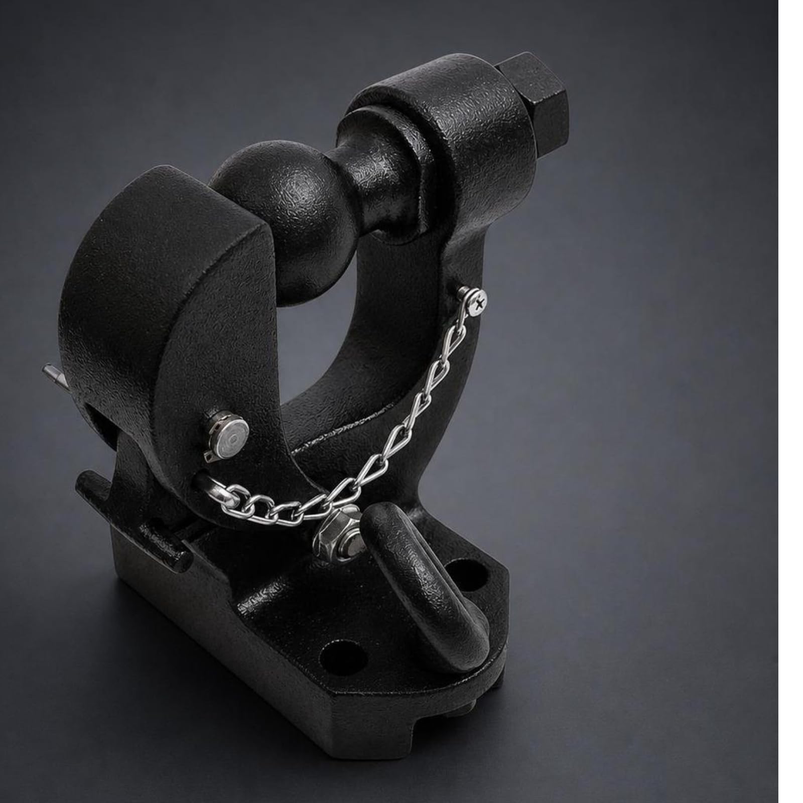 predolo Metall-Tow-Hook mit Montagehalterung schwenkbar schwenkbarer Anhängehaken schwer belastbar Abschleppvorrichtung, Verchromte Anhängerkupplung