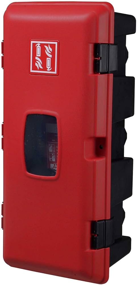 Victory Fire Extinguisher Cabinet, 10 lb, Red Cover/Plastic