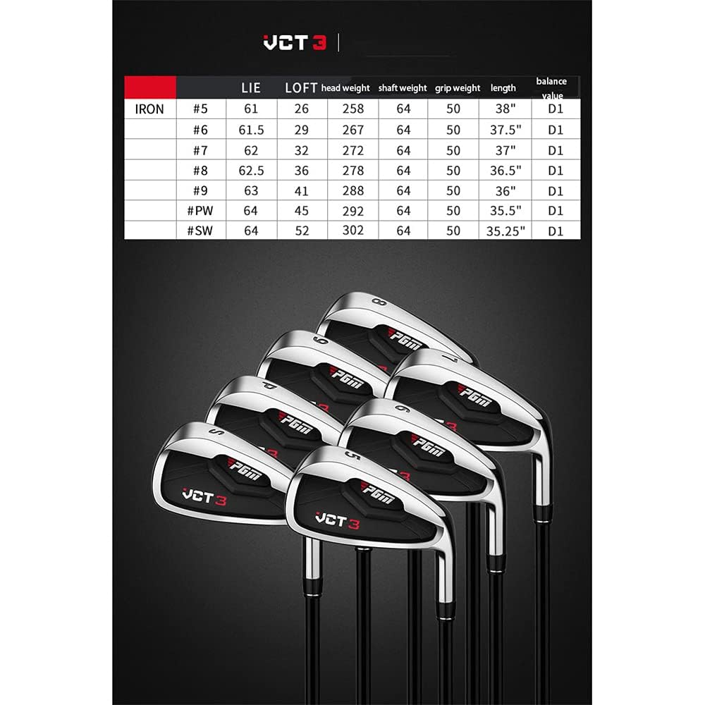 Ferro da golf professionale per uomo donna - Ferri da golf n. 5/6/7/8/9/PW/SW con asta in acciaio/asta in carbonio (#6 con asta in carbonio)