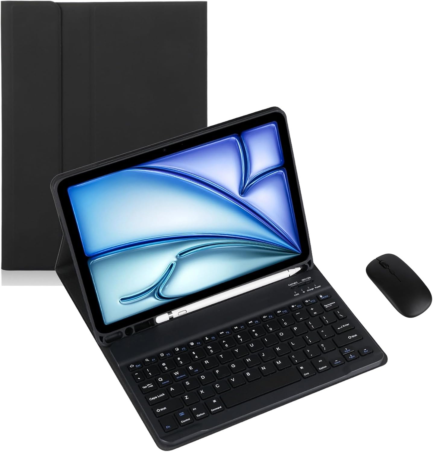 Keyboard Case for Samsung Galaxy Tab Active Pro /4 Pro 10.1inch (SM-T540/T547/T630/T638) Removable Wireless Bluetooth Keyboard Built-in Pen Holder (Black Case,Standard Keyboard + Mouse)