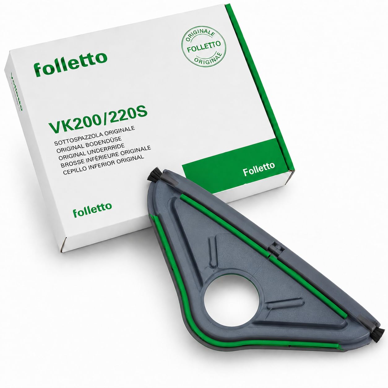 Sottospazzola Folletto VK200/200S ORIGINALE - Ricambio Aspirapolvere per Parquet, Piastrelle e Granito - Setole Delicate Antigraffio - Accessorio Originale per Pulizia Pavimenti Duri