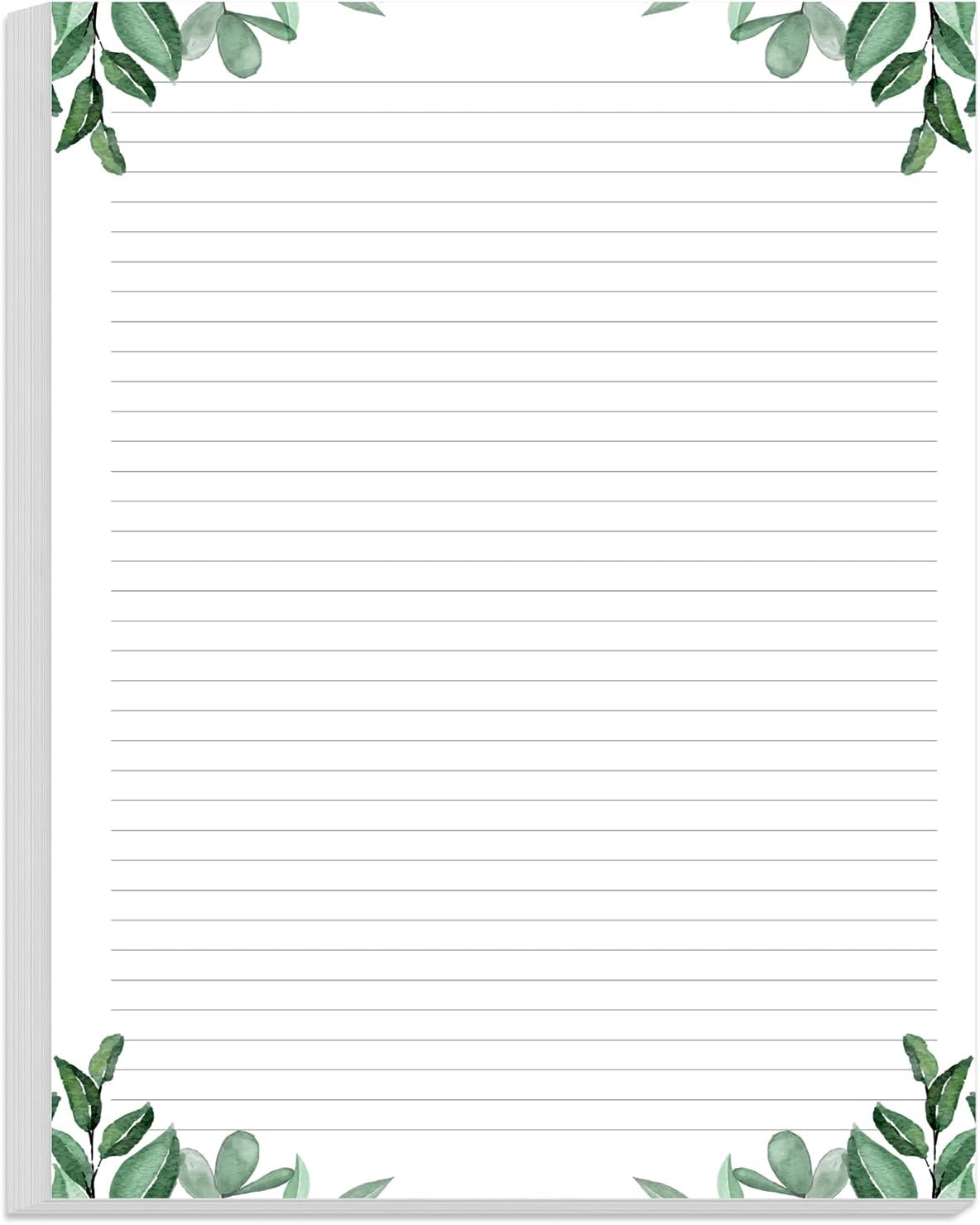 Stationery Lined Paper, Letter Size Unpunched Ruled Filler Paper, 100Sheets/200Pages Loose-Leaf Line, 100gsm, 8.5'' x 11'', Leaf