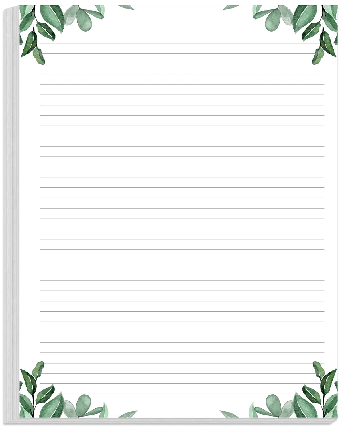 Stationery Lined Paper, Letter Size Unpunched Ruled Filler Paper, 100Sheets / 200Pages Loose-Leaf Line Paper, 100gsm White Paper, 8.5'' x 11'', Leaf