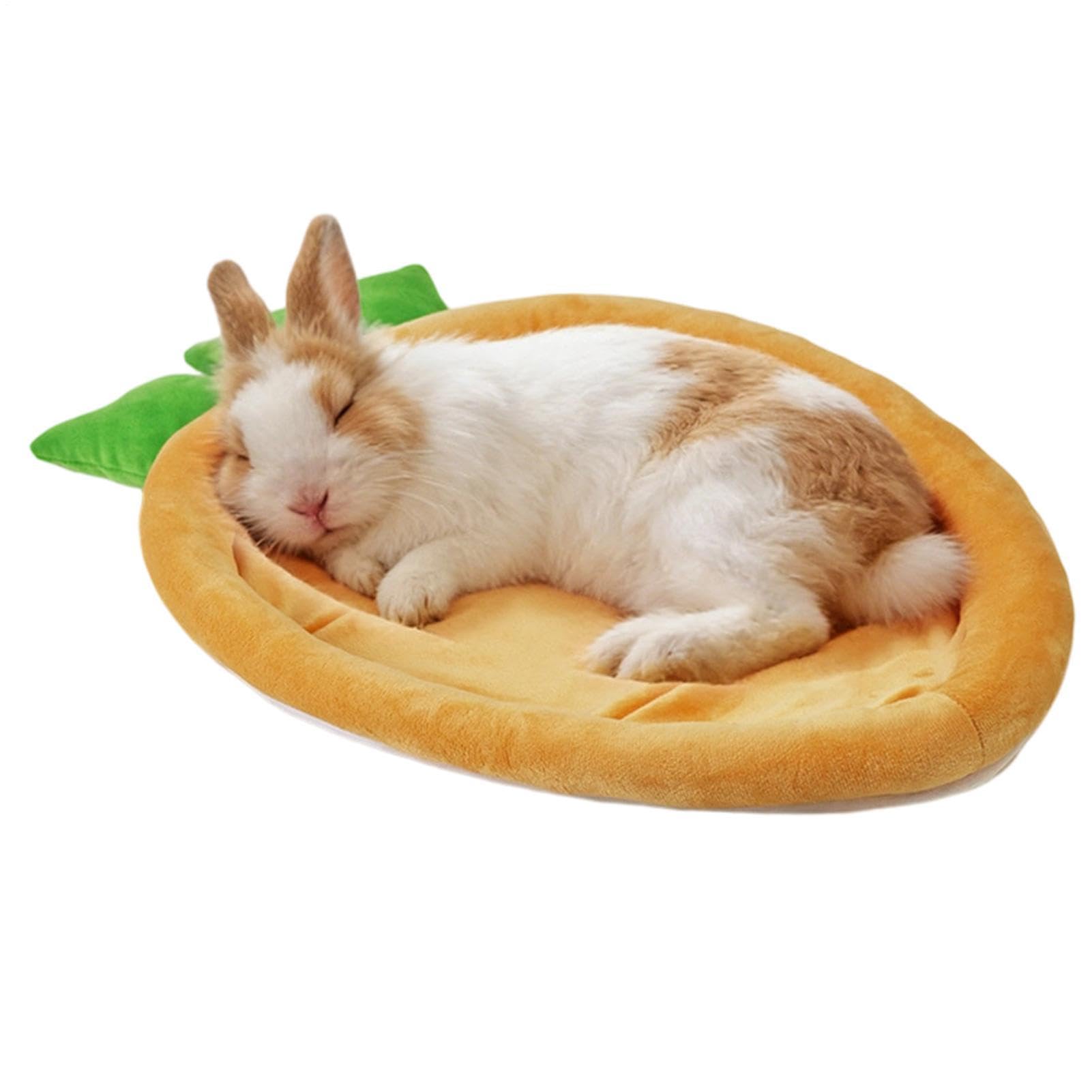 Rabbits Bed - 37x24x5cm Space-Saving Carrot Shape Warm Sleeping Mat | Rabbits Bed Carrot Shape for Pet Chinchilla Guinea Hedgehog Indoor Outdoor Couch Chair Cage