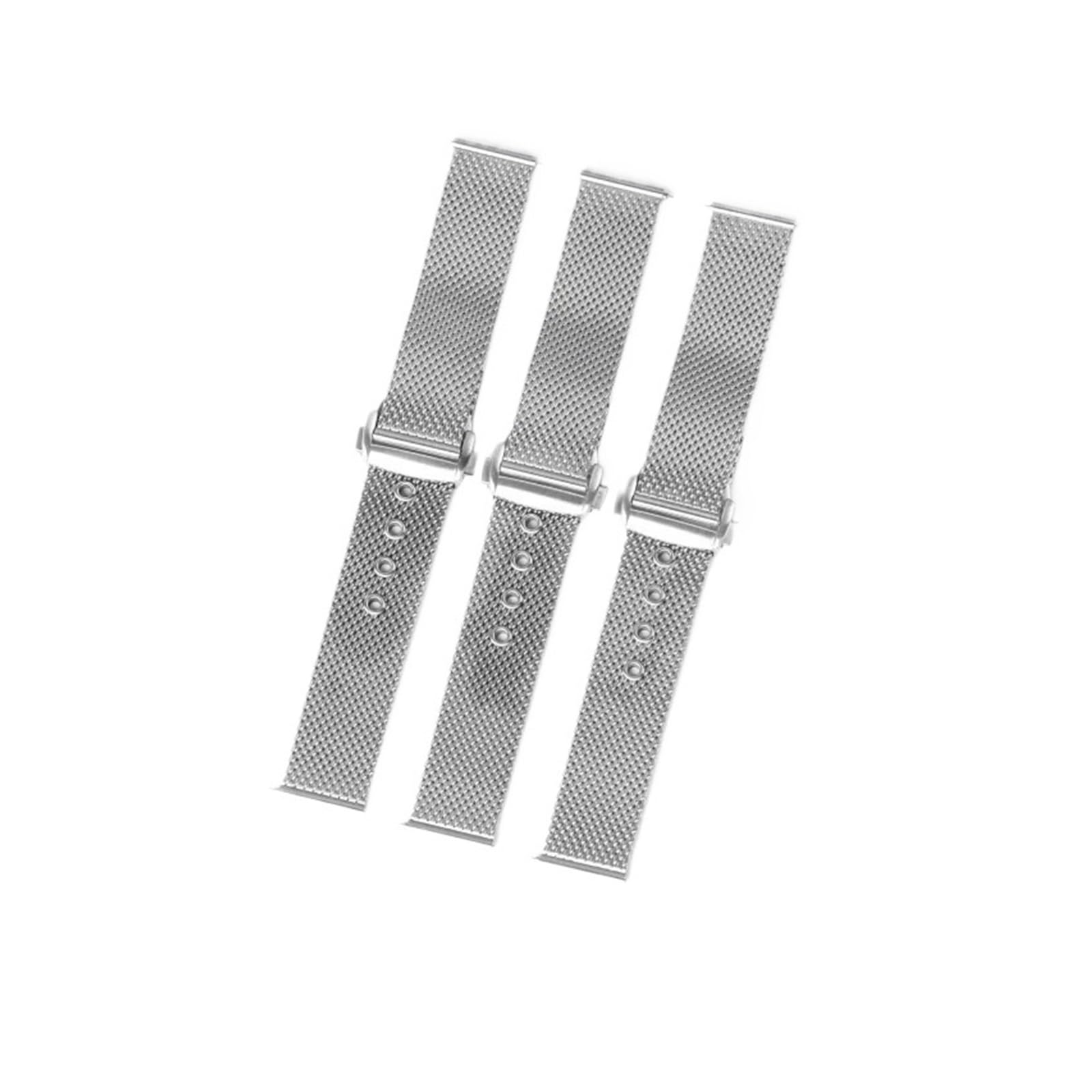 Generico Compatibile con il cinturino dell'orologio Omega Seamaster007, maglia milanese, chiusura a farfalla doppia spinta, automatico, a sgancio rapido, in acciaio inossidabile spazzolato