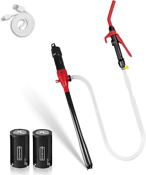 Fuel Transfer Pump Battery Powered Portable - Red