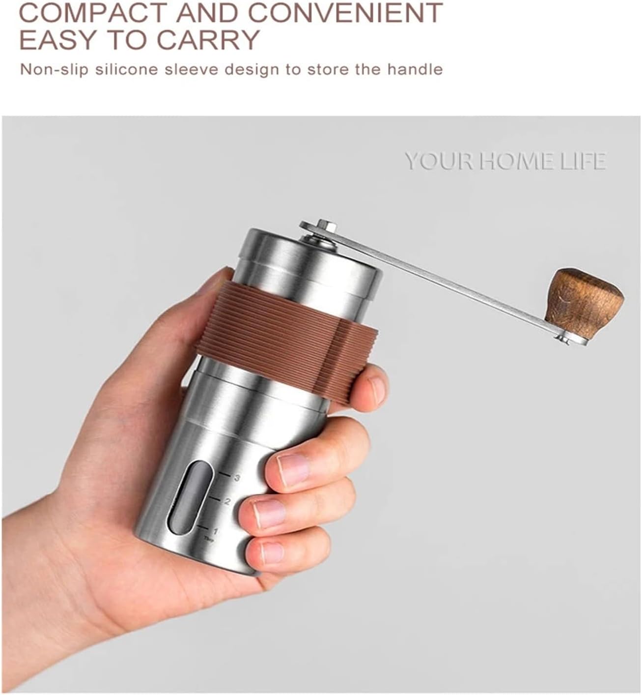 Manual Coffee Bean Grinder Portable With Adjustable For Coffee Bean Grinder Coffee Grinder French(Black)