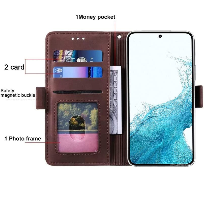 Image of TROUNCE Professional Flip Cover (Shock Proof | Velvet Finish | Card Pockets Wallet & Stand | Brown) Case for Samsung Galaxy A54 5G