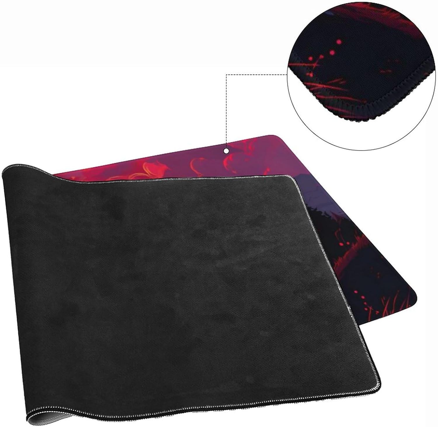 Large Mouse Pad Gaming Wolf Red Sun Aesthetic Animal Fantasy Anime Desk Mat for Keyboard and Mouse Mat Non-Slip Rubber Desk Pad 40x90cm