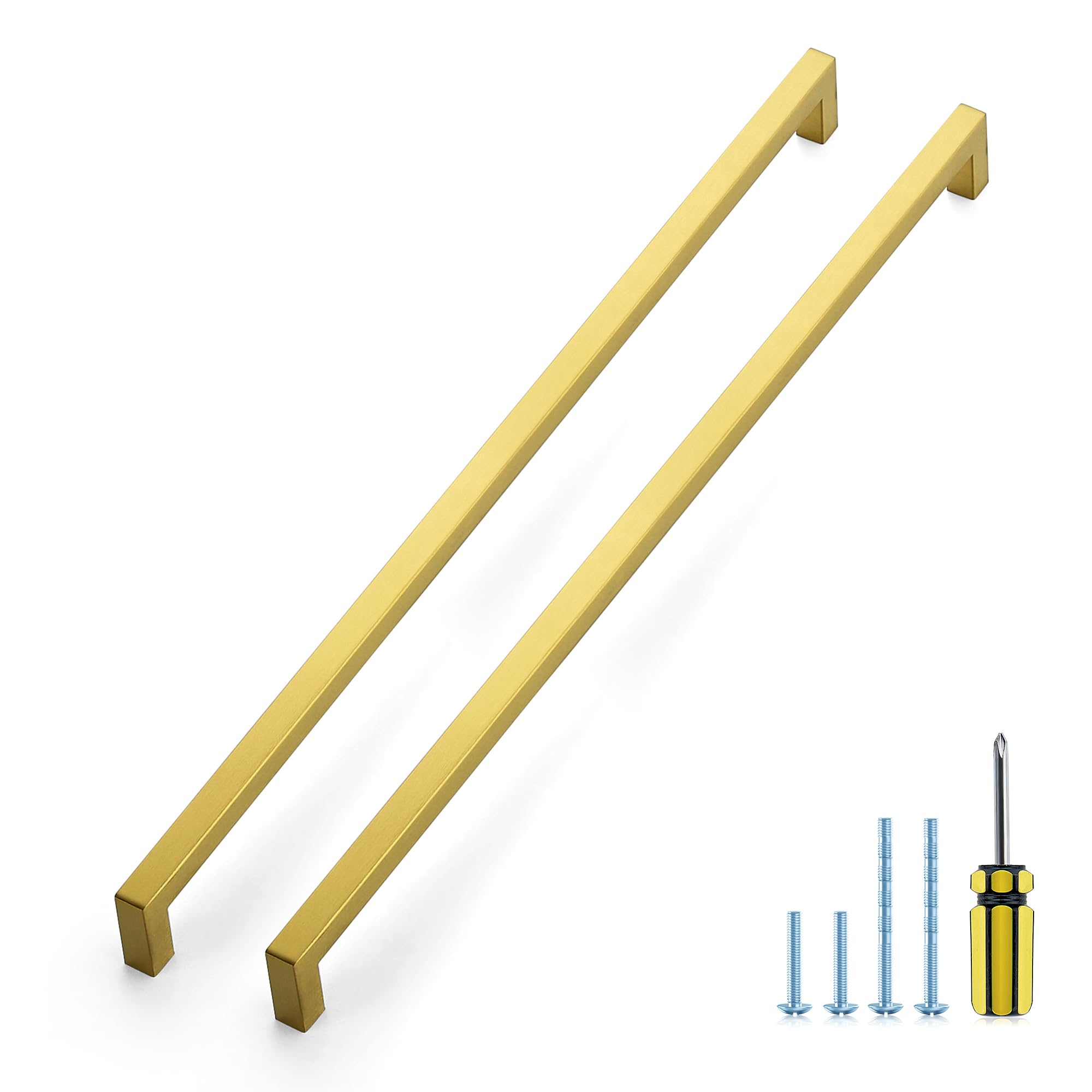 Ravinte Gold Square Pulls Cabinet Handles,18 Inch,20 Pack