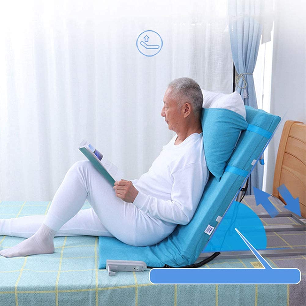 Supporto Regolabile Elettrico Sit-Up Back Stand Assist per Anziani Schienale per Letto con Sollevamento Elettrico per Guarigione Collo Ortopedico Supporto Lombare Supporto per Letto Wedge,Blu
