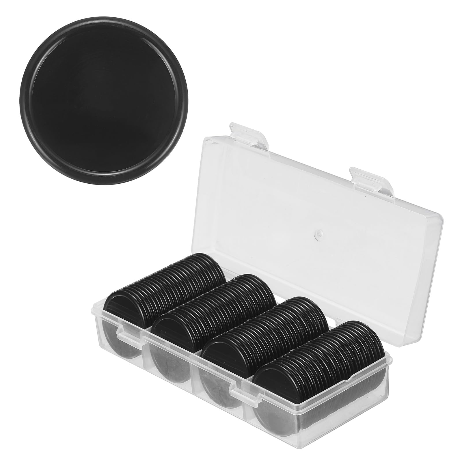 sourcing map 100Pcs Plastic Poker Chips, 31mm, Black
