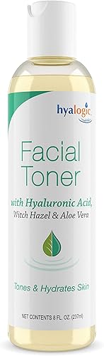 Tónico facial de hamamelis, sin alcohol, tóner hidratante natural astringente para tóner facial, tónico Hyalogic de ácido hialurónico y aloe vera,