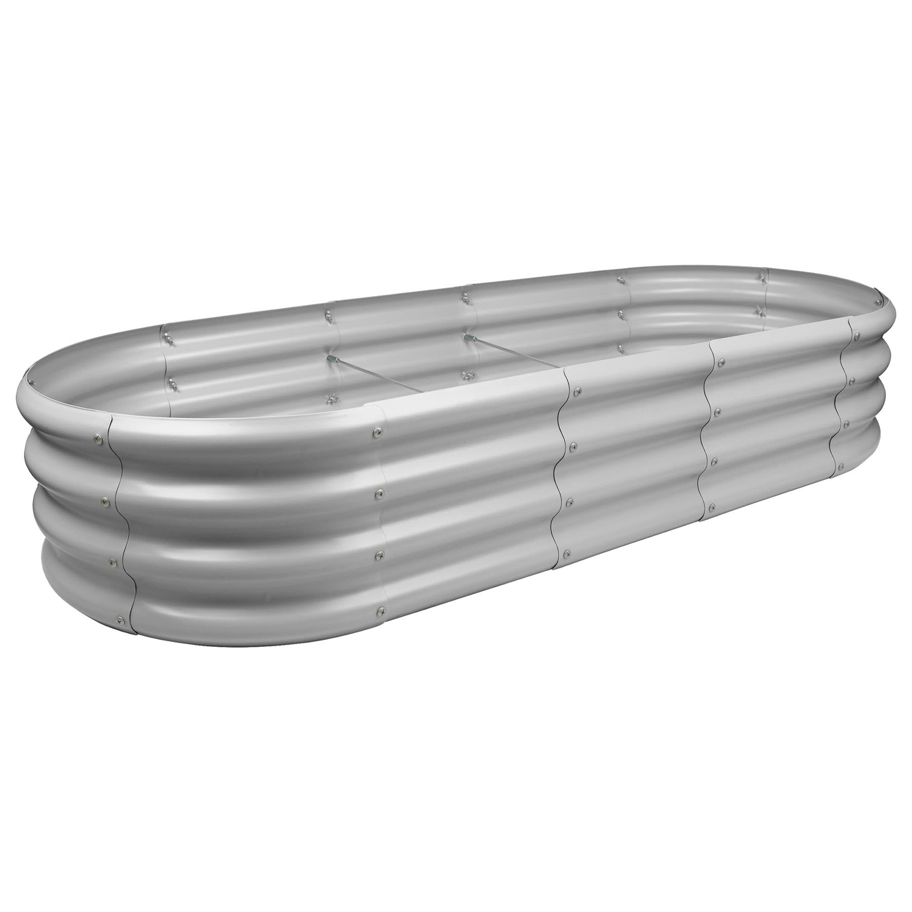Harbour Housewares Raised Garden BedSilver Rounded Bottomless Metal Raised Galvanised Steel Planter Box 180 X 90Cm from B&Q