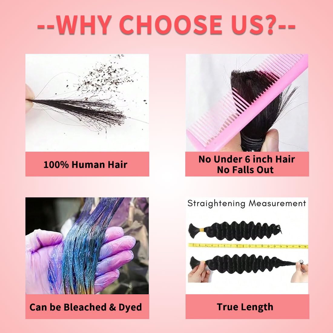 Human Braiding Hair for Boho Braids 12A Deep Water Wave Bulk Human Hair for Braiding No Weft Wet and Wavy Curly Human Hair Extensions (1B-Natural Black-Deep, 110g-22 Inch)