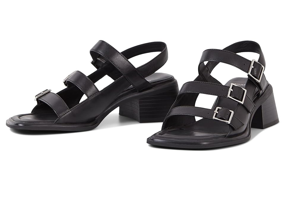 Vagabond Shoemakers Ines Leather Buckled Sandal (Black) Women's Sandals INTERNATIONAL SHIPPING