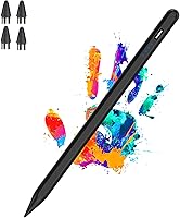 Luntak Rechargeable Active Stylus Pen for iPad Pro/Air/Mini, iPhone - POM Tip, Magnetic, Type-C Fast Charge, Black