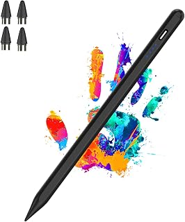 Luntak Rechargeable Active Stylus Pen for iPad Pro/Air/Mini, iPhone - POM Tip, Magnetic, Type-C Fast Charge, Black
