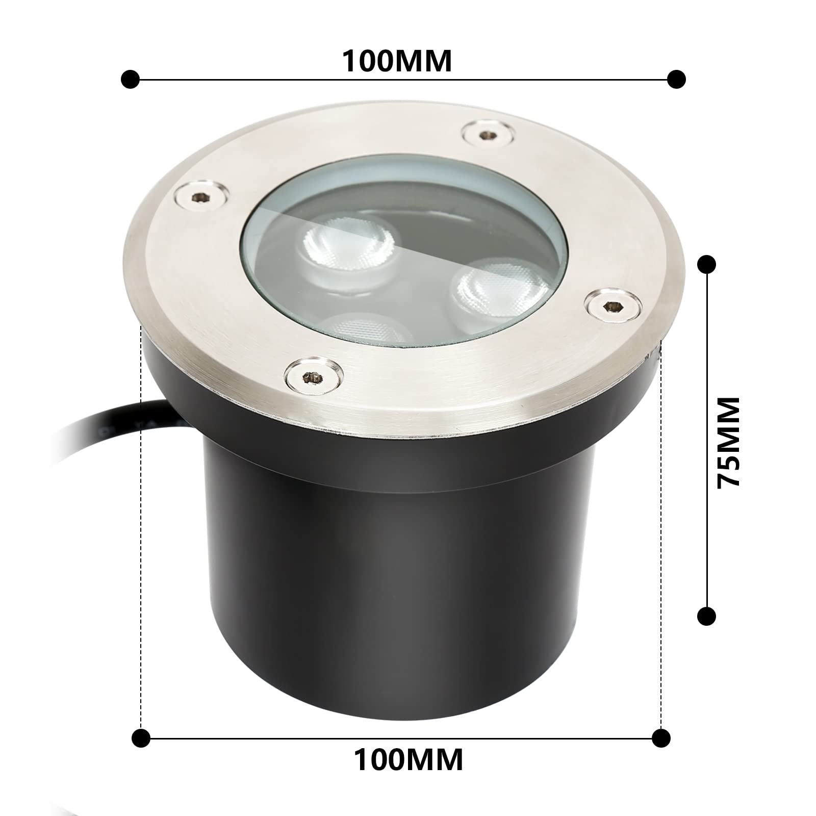 Herrselsam Bodeneinbaustrahler Aussen Led Runde 8er set Led Bodenstrahler Warmweiß Bodenlampe IP65 Wasserdicht Bodenleuchten Bodenspots Außen,für Gartenbeleuchtung und Gehwegbeleuchtung