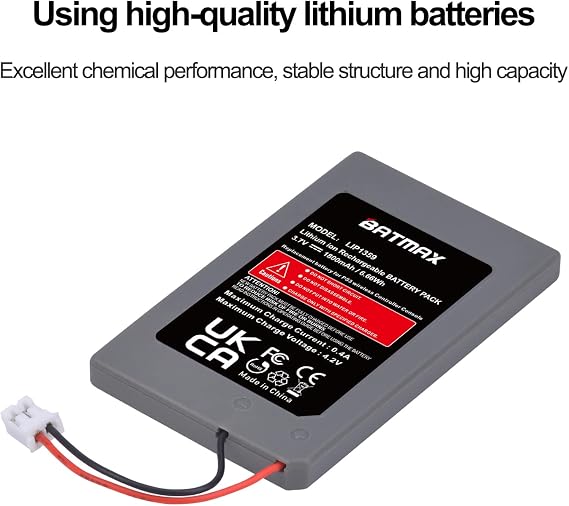 Batmax 2Pc LIP1359 Battery Replacement for Sony PS3 PlayStation 3 Controller Sixaxis Dualshock 3 CECHZC2E CECHZC2U