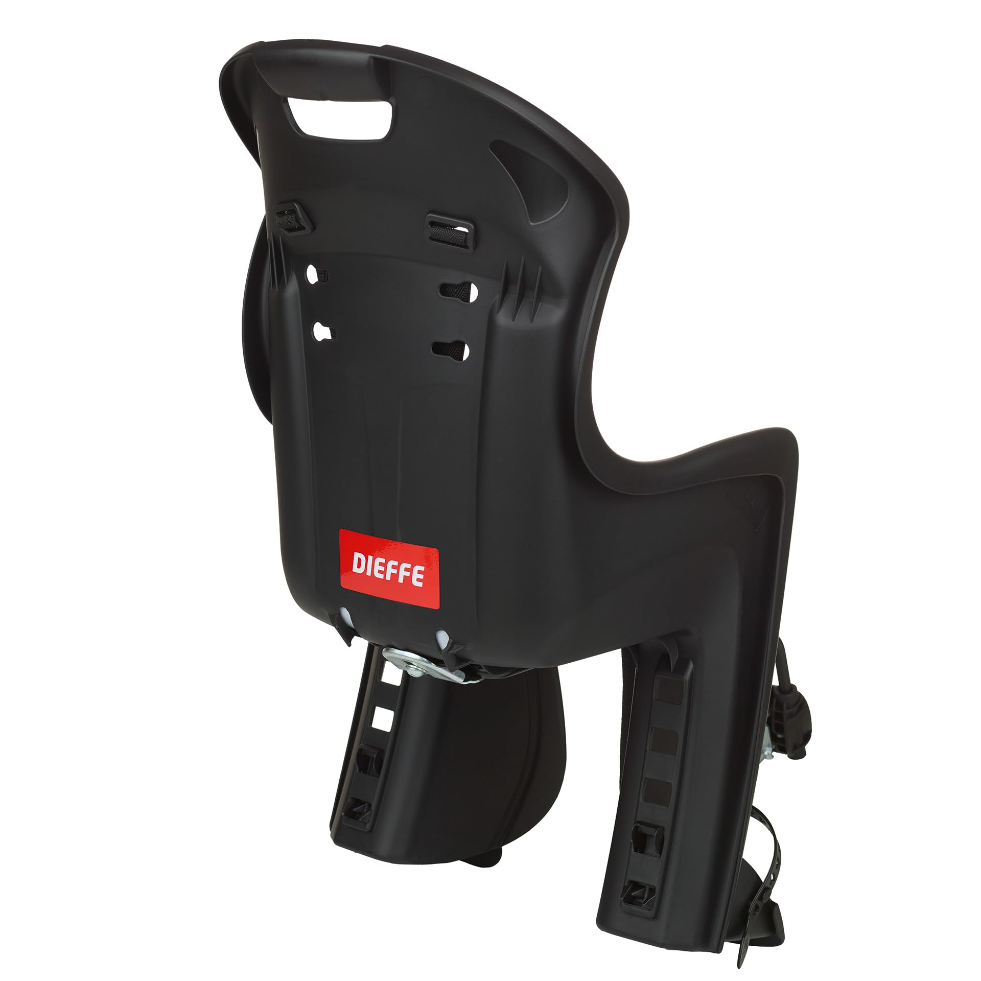 DIEFFE 8630400091 - Siège Arrière Bikey Cool FM pour Vélo avec Roues de 26'' à 29'' Convient aux Enfants de 9 à 22 Kg avec Ancrage au Cadre en Couleur Noir/Rouge