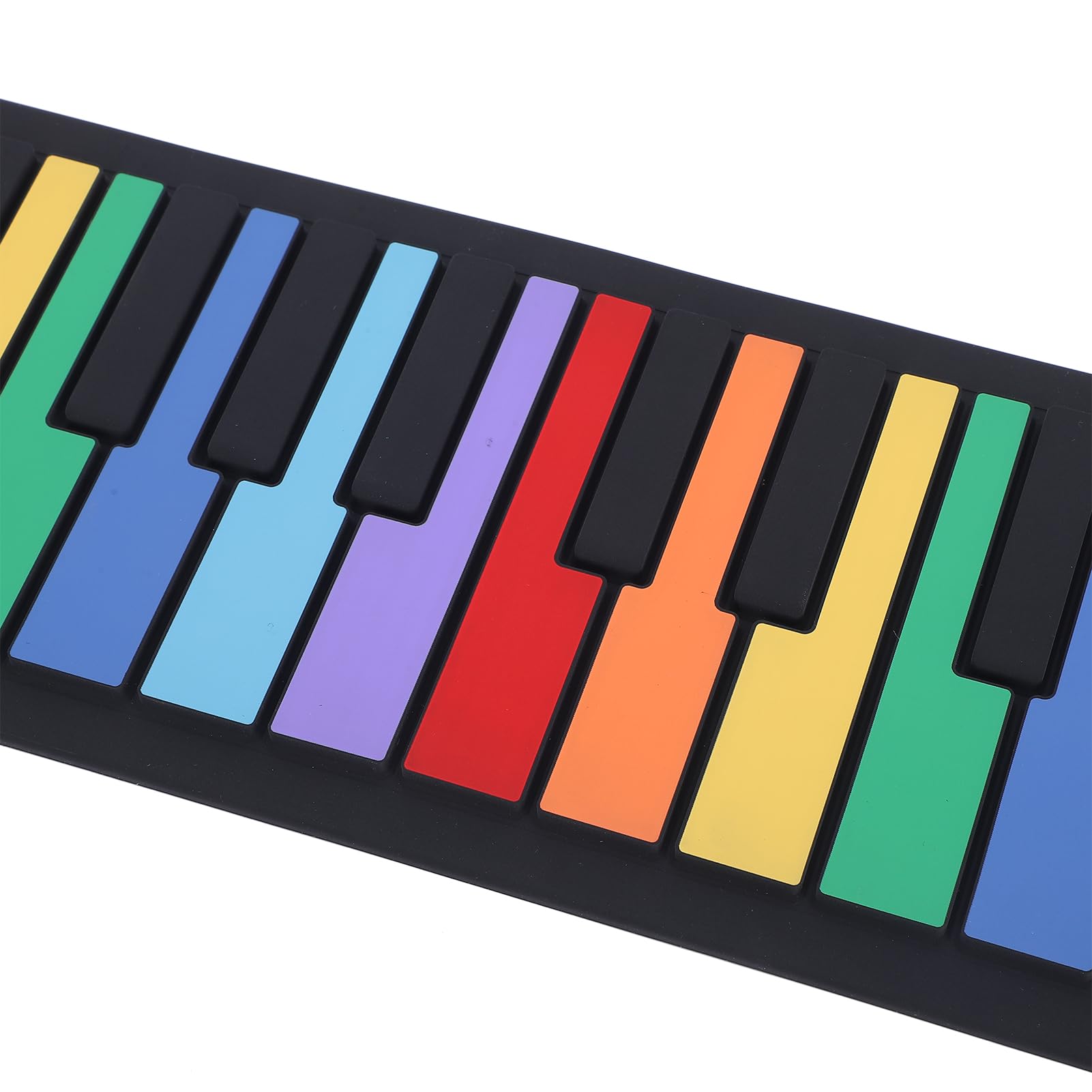 Tastiera per Arrotolabile, Tastiera per Pieghevole Ricaricabile a 49 Tasti, Portatile in Silicone con Altoparlante Incorporato per Bambini Principianti