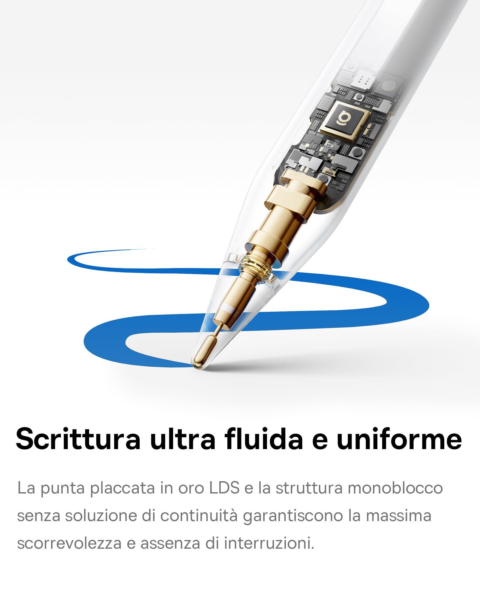 Baseus Penna per iPad 2018-2025, 32 Funzioni Personalizzabili, 17H di Batteria, Rifiuto del Palmo, Telecomando, Pencil Magnetic per iPad 6/7/8/9/10/11, Pro 11“/12.9”/13'', Air 3/4/5/6/7, Mini 6/7