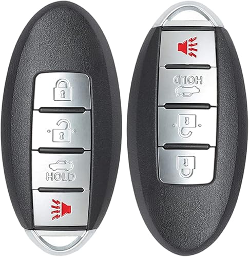 Llavero compatible con Nissan Altima 2007-2012 Versa Sedan solamente Maxima 2009-2014 con 4 botones de entrada sin llave de automóvil repuesto para