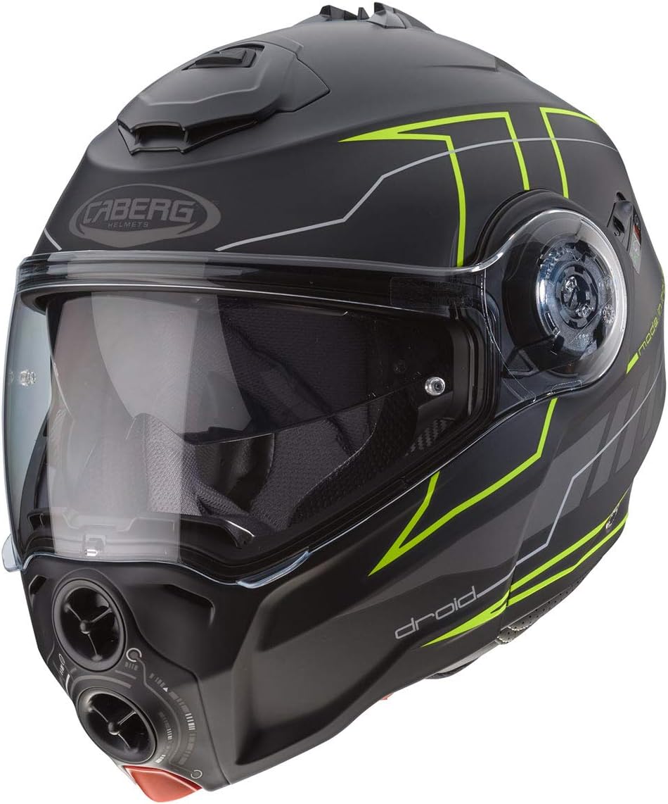 Caberg CASCO DROID BLAZE MATT BLACK/YELLOW FLUO XS : Amazon.it: Auto e Moto