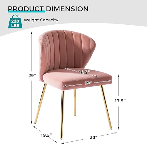 Miniatura 48 de TINA'S HOME Sillas modernas para sala de estar, comedor, pequeña silla decorativa de terciopelo con patas de metal dorado, bonita silla lateral