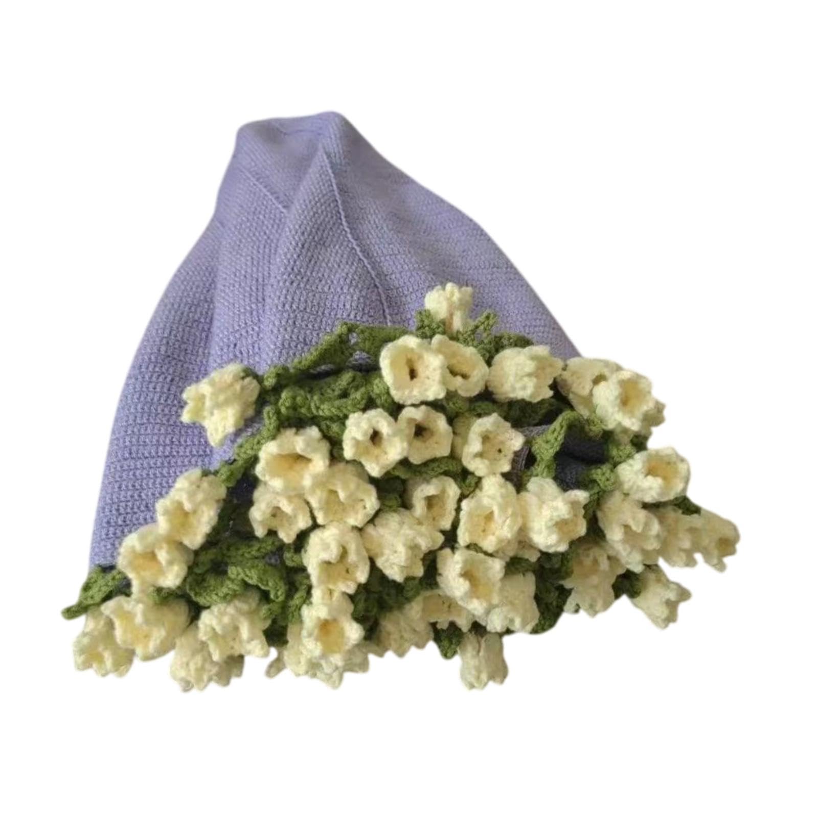 Bouquet Blanket Crochet Kit Decor Crochet Starter Kit for Birthday Beginners Violet and Beige-image-30
