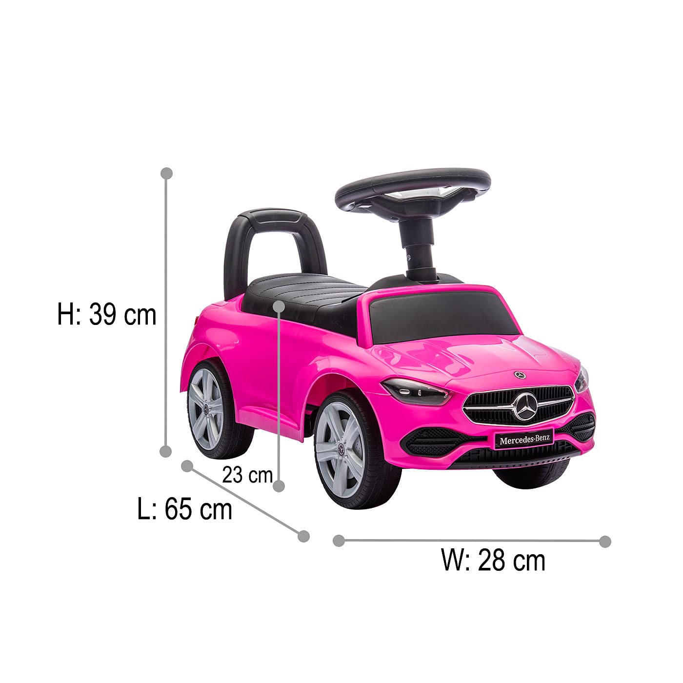 JAMARA 464033 Toboggan Mercedes-Benz Classe C – Voiture Glissante, véhicule pour Enfant intérieur et extérieur, Jouet de Voiture, Cadeau pour Enfants, Protection Anti-basculement, Coffre, klaxon