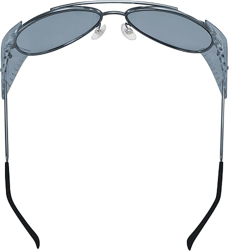 Miniatura 4 de Global Vision Gafas de sol de seguridad para motocicleta, aviador, color plateado con escudos laterales