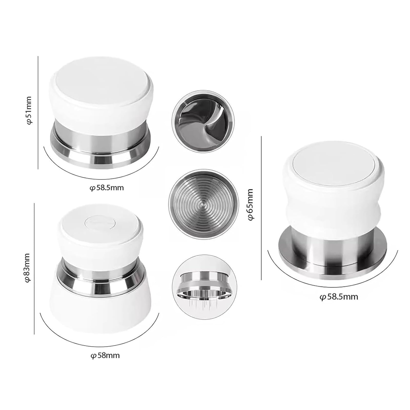 Set di pressini per caffè, accessori per caffè espresso in acciaio inox con manomissione a molla, strumento WDT, distributore di caffè e vassoio in acrilico