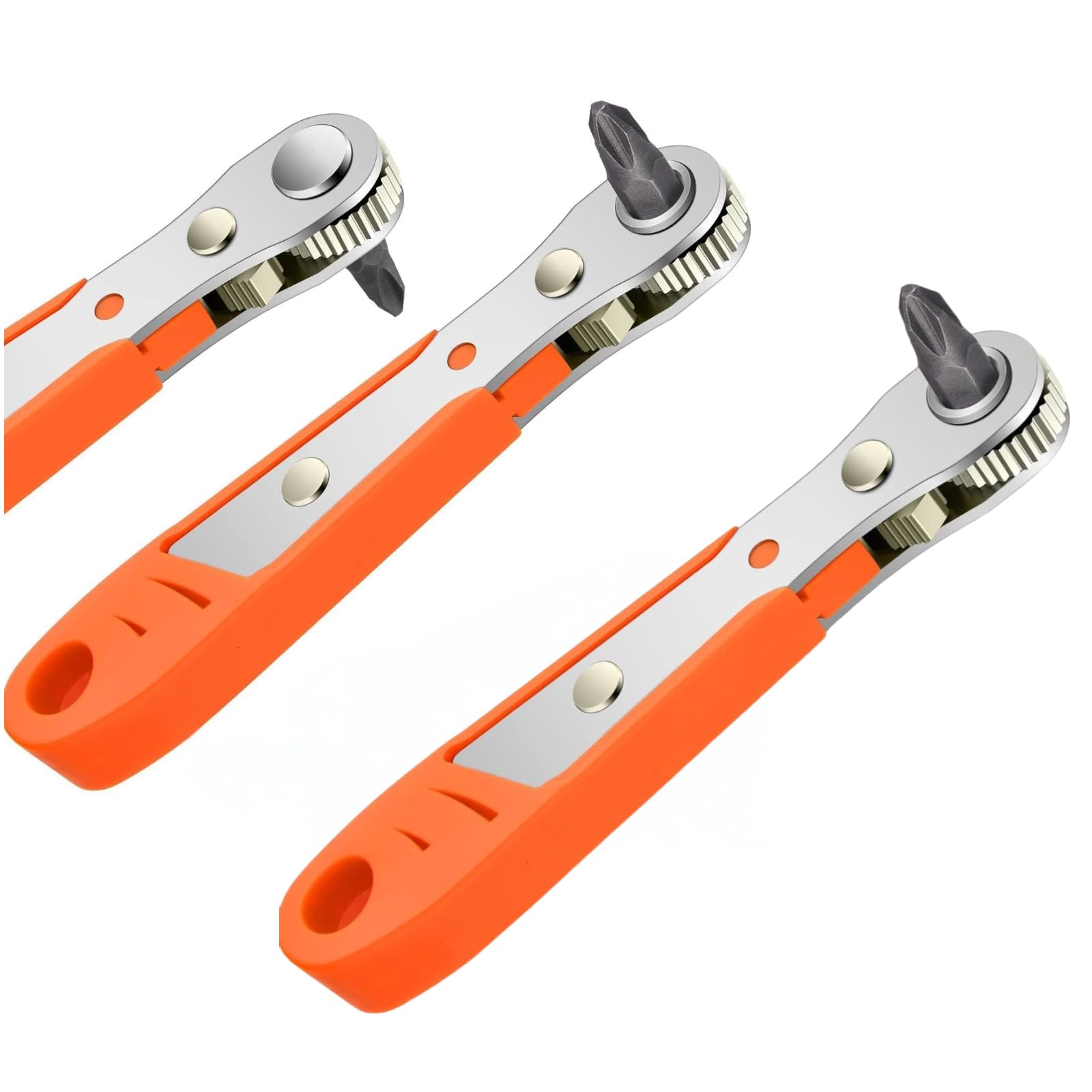 Cmbxaq 2-Pack Mini Ratchet Wrench, Right Angle Phillips Magnetic Screwdriver For Awkward Spaces, With 1/4 Inch Drive High Torque Offset Reversible Mini Ratcheting Offset Screwdriver,4.5 Inch