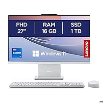 Lenovo IdeaCentre Computer desktop All-In-One, Display 27″ FHD, Intel Core i7-13620H, SSD 1T, RAM 16GB, Base ricarica wireless, Speakers, WiFi 6, Windows 11 Home, Mouse + Tastiera – Cloud Grey