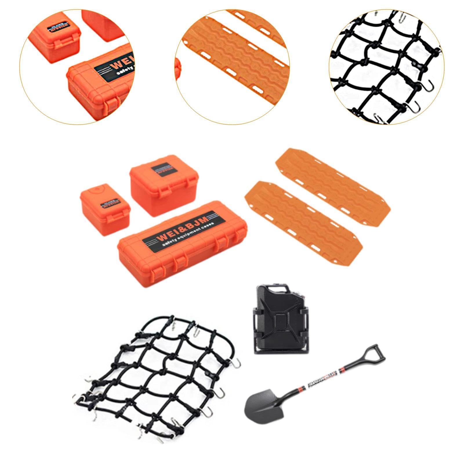 Decoración de Techo de Coche RC, Repuesto de Pieza de Vehículo RC, Caja de Almacenamiento de Tanque de Simulación Profesional Decorativa para Actualiz, Naranja