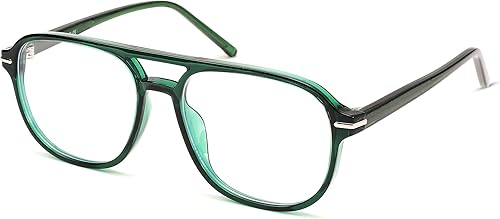 Pro Acme Lentes de bloqueo de luz azul, anteojos cuadrados de gran tamaño con marco de aviador de los años 70 para mujeres y hombres, lentes de