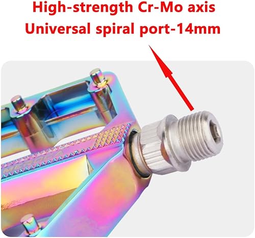 Miniatura 4 de BlackDazzle - Pedales de bicicleta de montaña, 3 rodamientos sellados, aleación de aluminio, pedales MTB con 20 pasadores antideslizantes, pedales